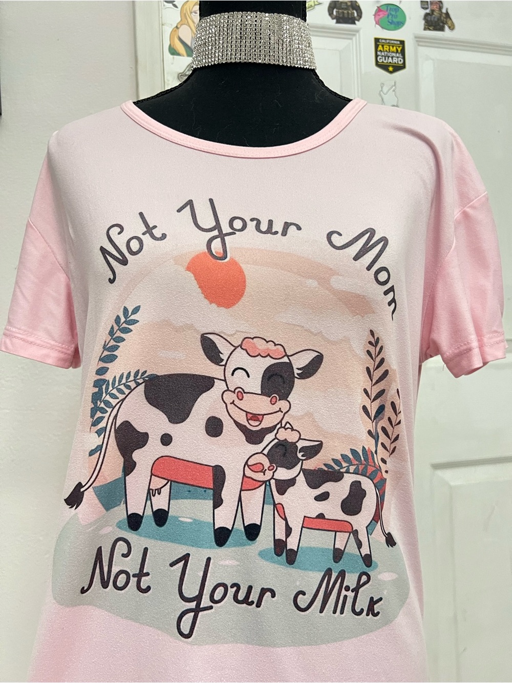Not Your Mom Not Your Milk Pink Kids Graphic Tee